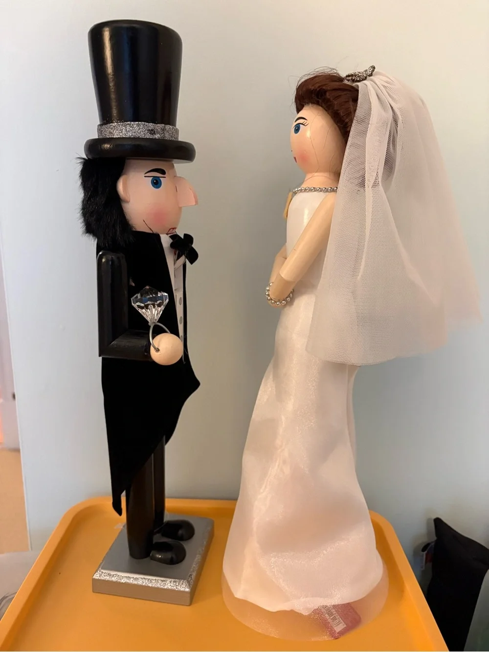 Nutcracker Bride & Groom 16” Set Wedding Engagement Decor NEW